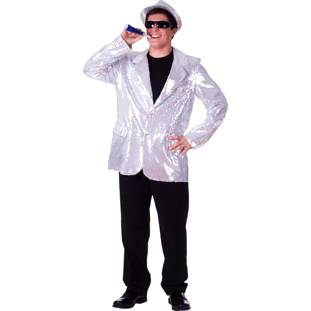 Silver Sequin Jacket - Adults - Medium